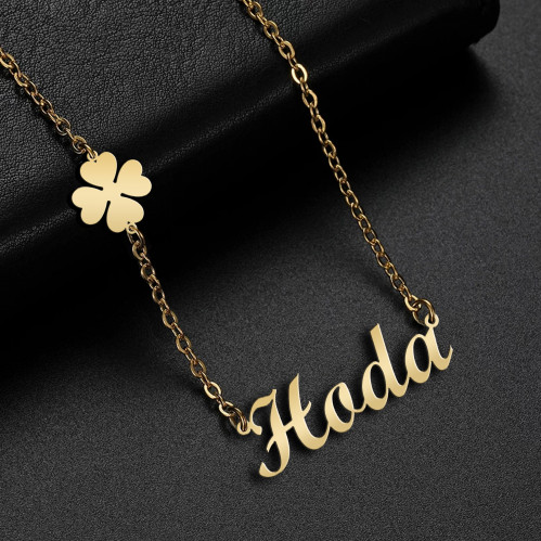 سلسال مع قلادة من الفضة الإسترليني عيار 925 مع اسم بالانجليزي متجر الترجمان متجر مجوهرات