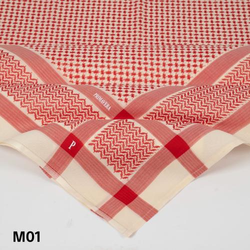 شماغ بريمافيرا M01  احمر على اصفر 25