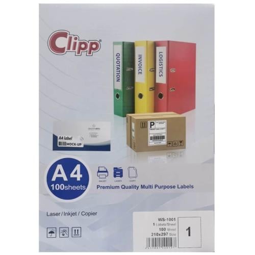 كليب ورق لاصق A4 أبيض مطفي الربطة 100 ورقة