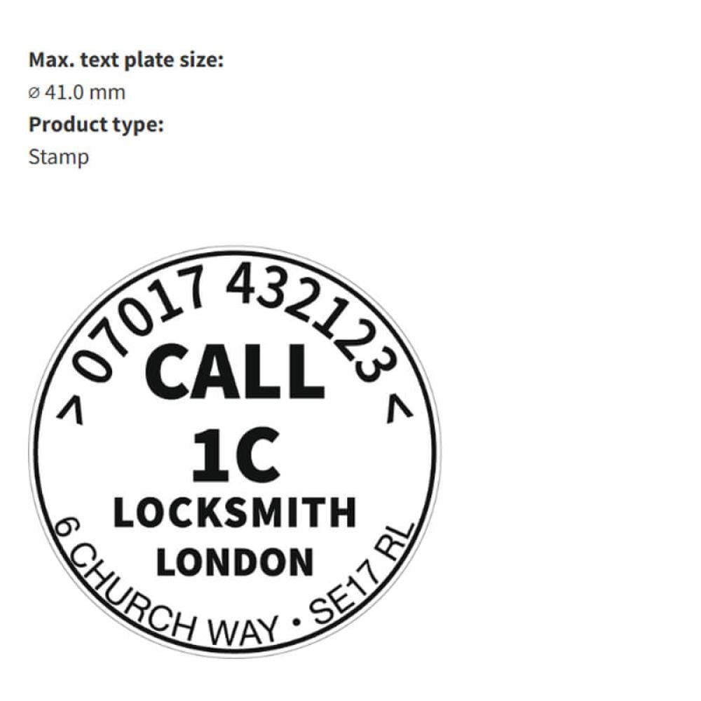 ترودات ختم الجيب دائري 41 مم أسود مع طباعة الإسم