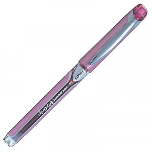 Pilot Hi-Tecpoint V5 Grip Pink Rollerball Pen (Pack of 12 Pcs) - Image 2