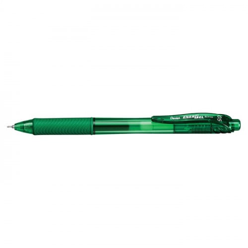 Pentel Energel Retractable Gel Roller Pen BLN105 Green BX = 12 Pens