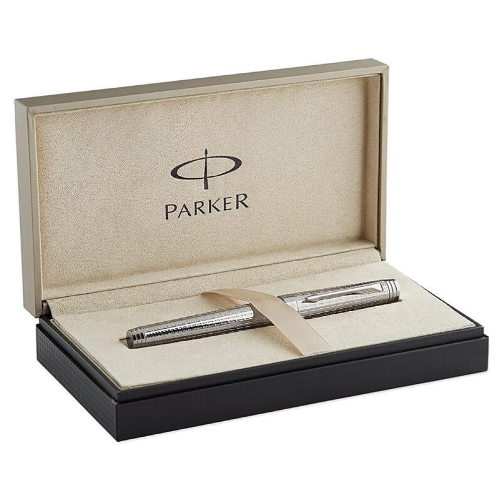 باركر بريميير قلم حبر كروم مطلي بالذهب والفضة