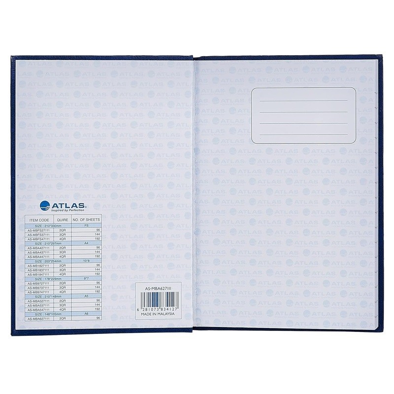 أطلس دفتر سجلات 192 صفحة 7X9