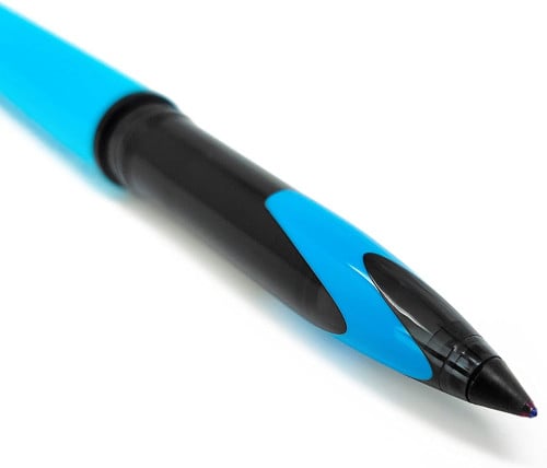 يوني بول UBA188 قلم سائل 0.5 مم أزرق الشكل الخارجي أزرق فاتح العلبة 12 قلم