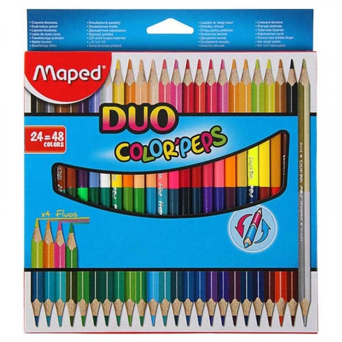 مابد ألوان خشبية مزدوجة 24 قلم = 48 لون