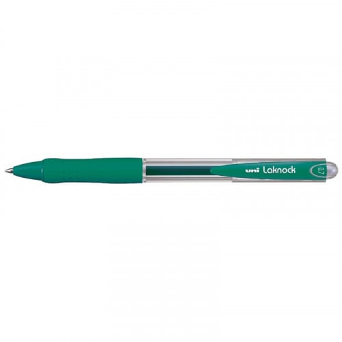 Uni Ball Laknock Ball point Pen 0.7mm Green BX = 12 Pens