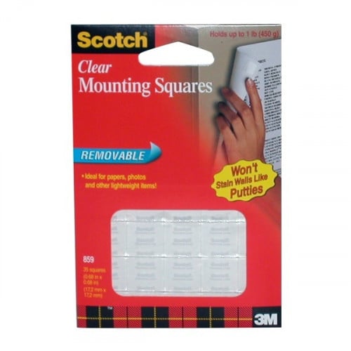 ثري ام لاصق وجهين شفاف مربعات