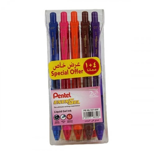 Pentel Energel-X Retractable Gel Roller Pen BL107 PAC=5PC