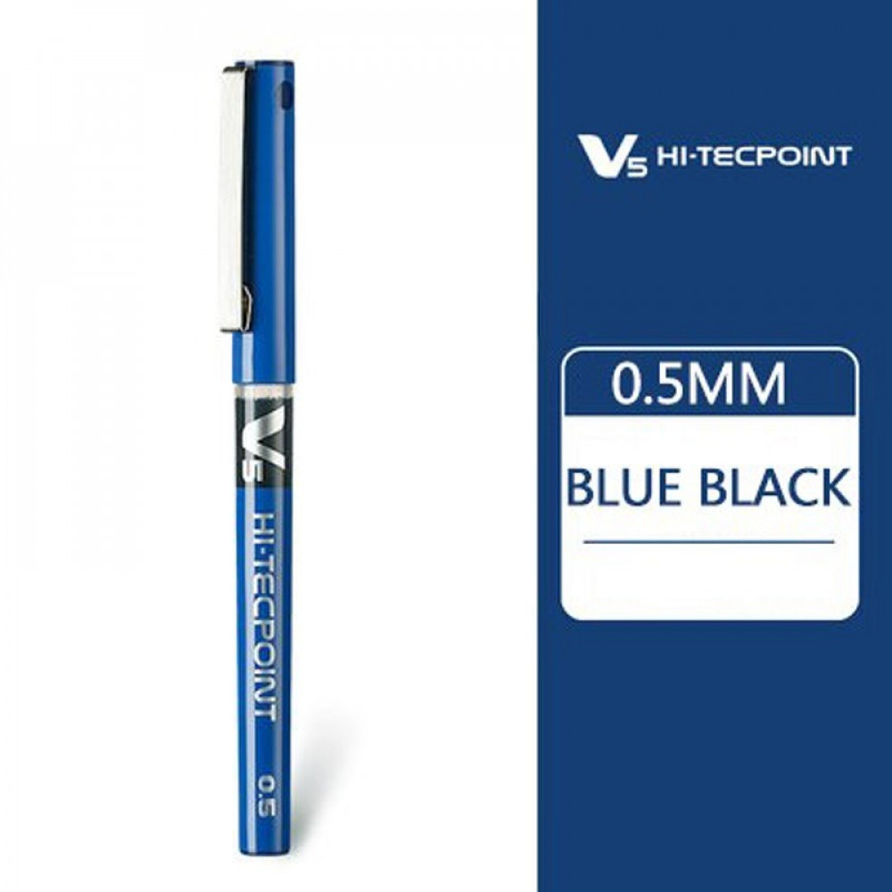 Pilot V5 Hi-Tecpoint 0.5mm Rollerball Pens - Blue, Black and Red 