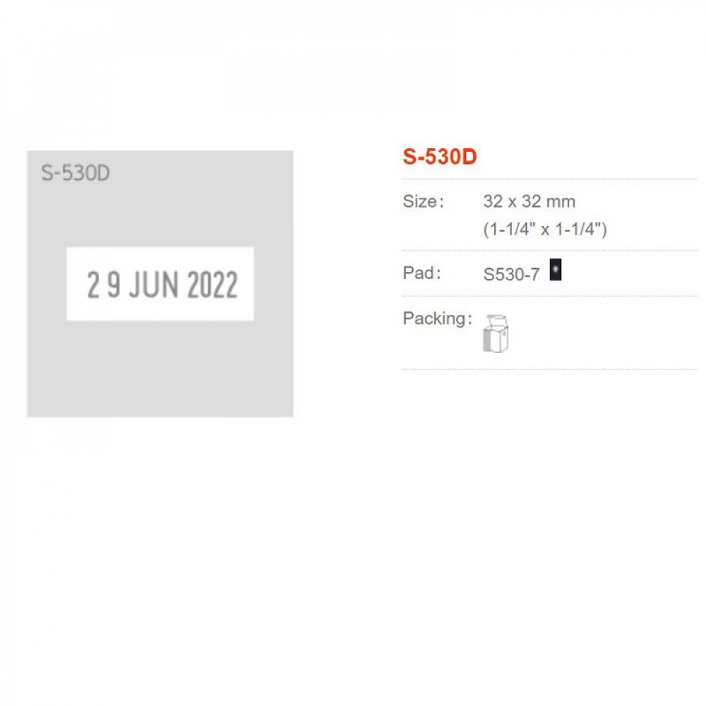 Shiny Self-Inking Dater Square 32X32 mm