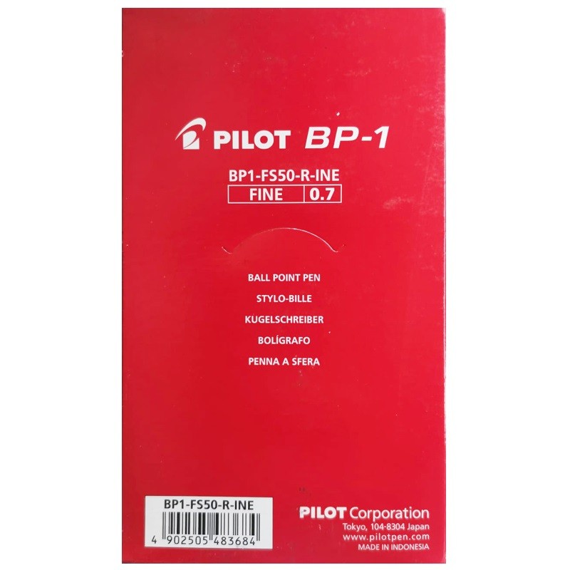 Pilot BP-1 Quick-drying ballpoint pen 0.7 mm Red BX = 50 Pens