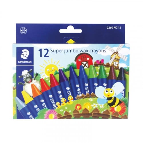 ستدلر ألوان شمعية سوبر جامبو 12 لون