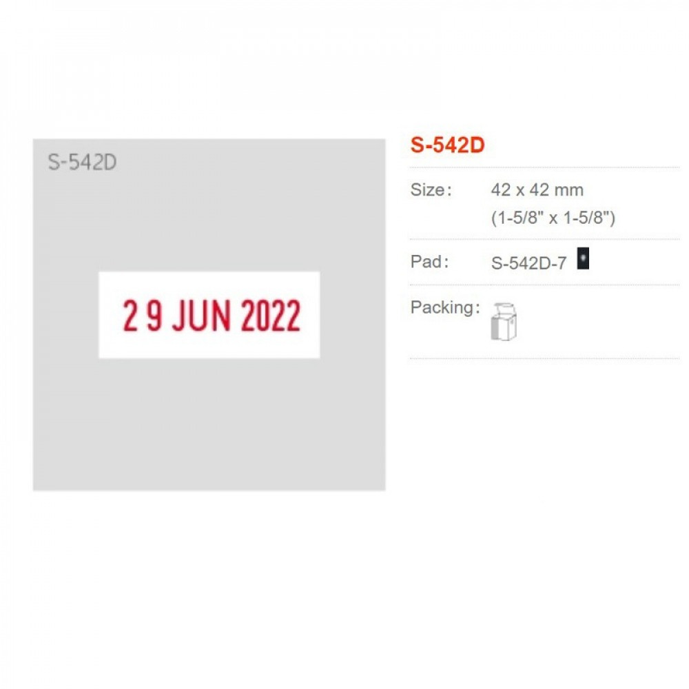 Shiny Self-Inking Dater Square 42X42 mm