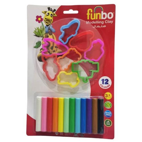 فنبو صلصال 165 جرام 12 لون 8 قوالب