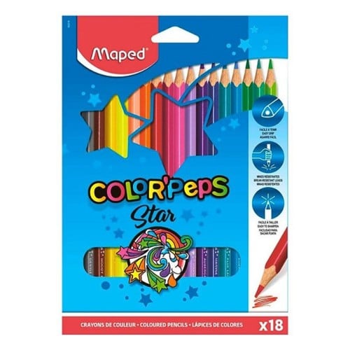 مابد ألوان خشبية علبة كرتونية 18 لون