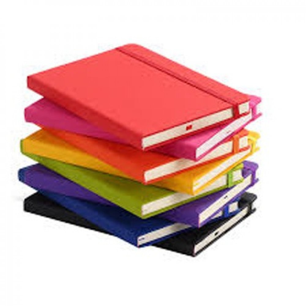 كومكس دفتر بغلاف مقوى 122 ورقة A5 ملون استاند 8 دفاتر