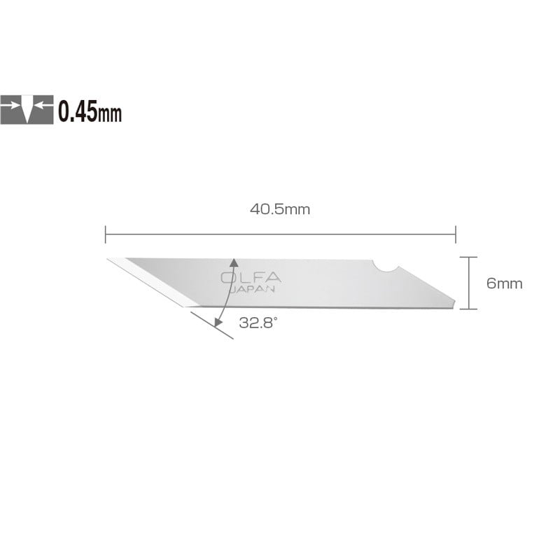 Olfa 25 blades for standard and professional art knife in a plastic case