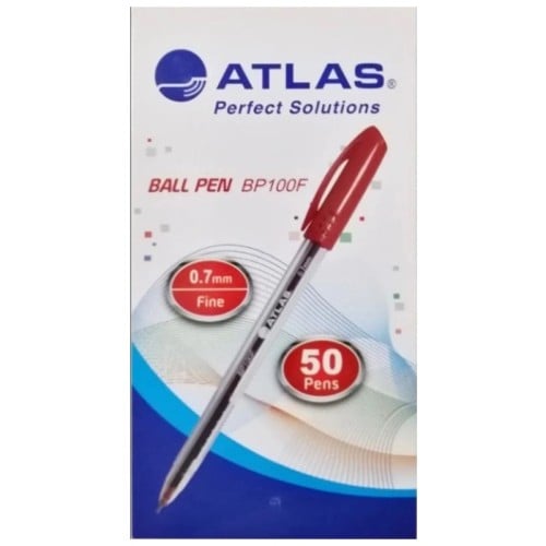 Atlas Ball Pen 0.7 mm Fine BP100F Red BX=50pcs