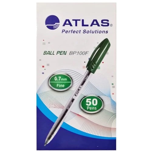 Atlas Ball Pen 0.7 mm Fine BP100F Green BX=50pcs