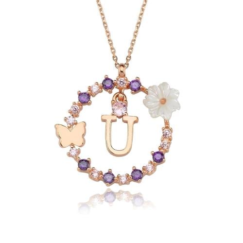 Unique Silver Necklace with Letter Z Decorated with