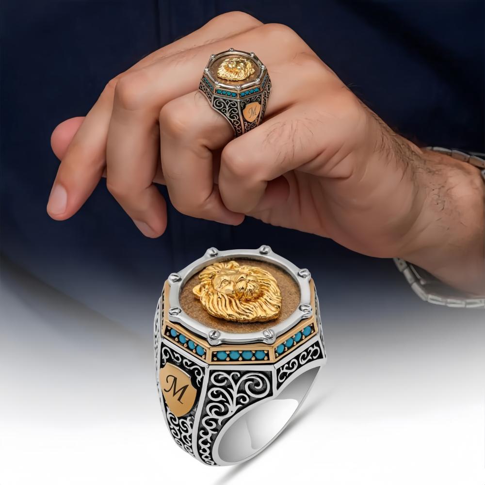 Lion ring made of pure silver, crafted with a high-end Lion ring made of pure silver, crafted with a high-end