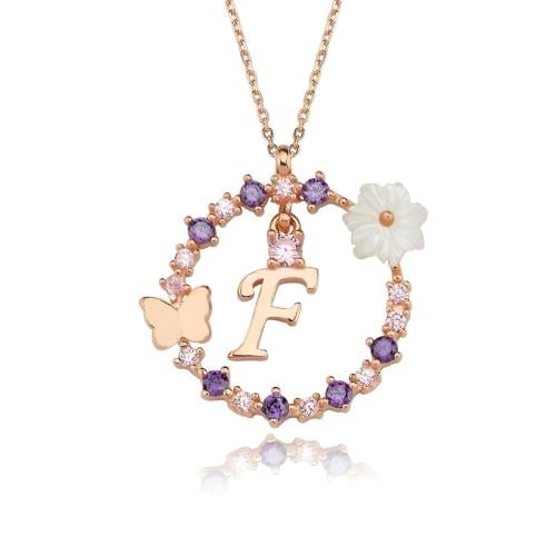 Unique silver chain with the letter J, decorated with a