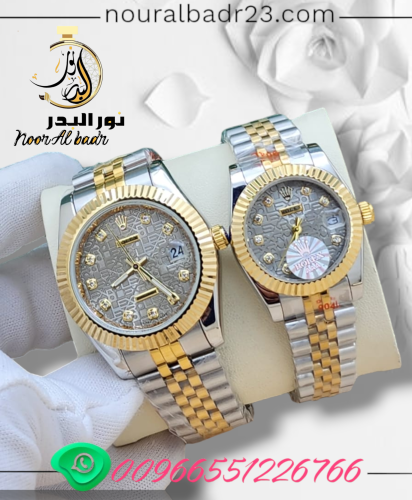 طقم ساعات 2 رجالي + نسائي ماركه ROLEX ساعه ماركه ر...