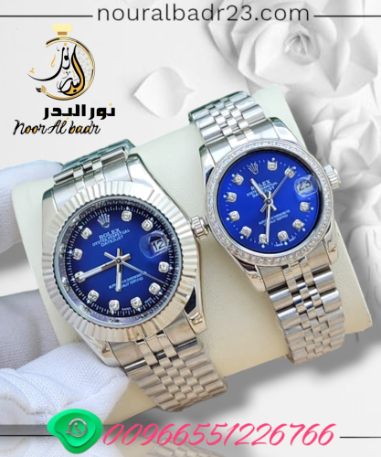طقم ساعات 2 رجالي + نسائي ماركه ROLEX ساعه ماركه ر...