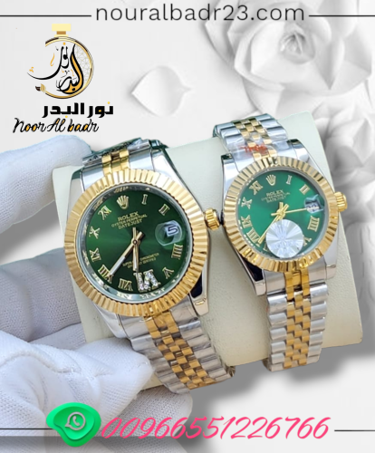 طقم ساعات 2 رجالي + نسائي ماركه ROLEX ساعه ماركه ر...
