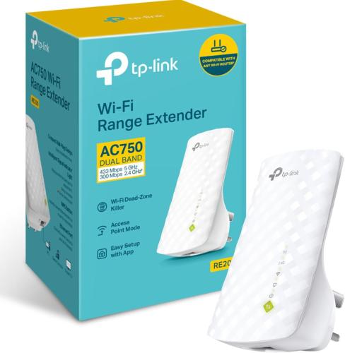 موسع نطاق Wi-Fi مزدوج النطاق RE200 AC750 TP-Link