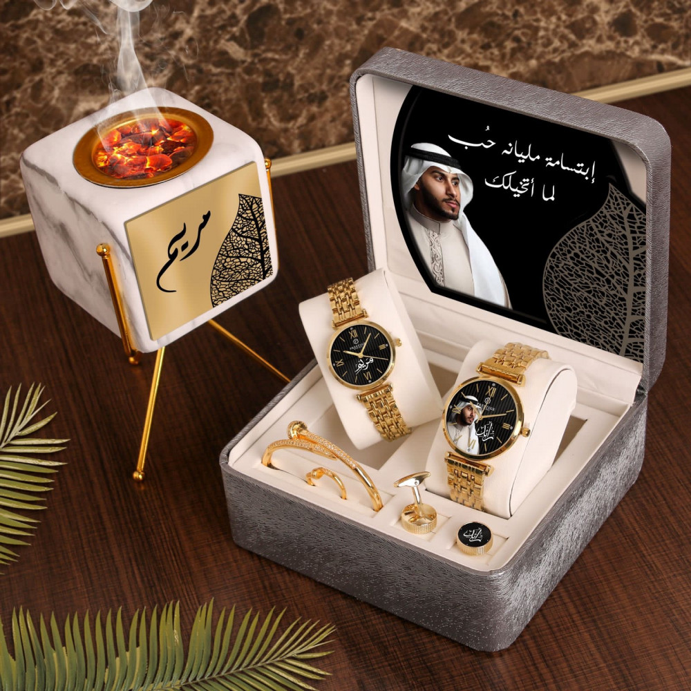 ساعة طقم رجالي ونسائي  بافضل الاسعار الحصرية من جاردينيا ساعة طقم رجا