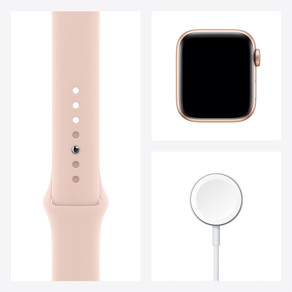 Apple Watch Series 6 GPS + Cellular, 40mm Gold Aluminium Case with Pink  Sand Sport Band - Regular - التفاحة الذهبية