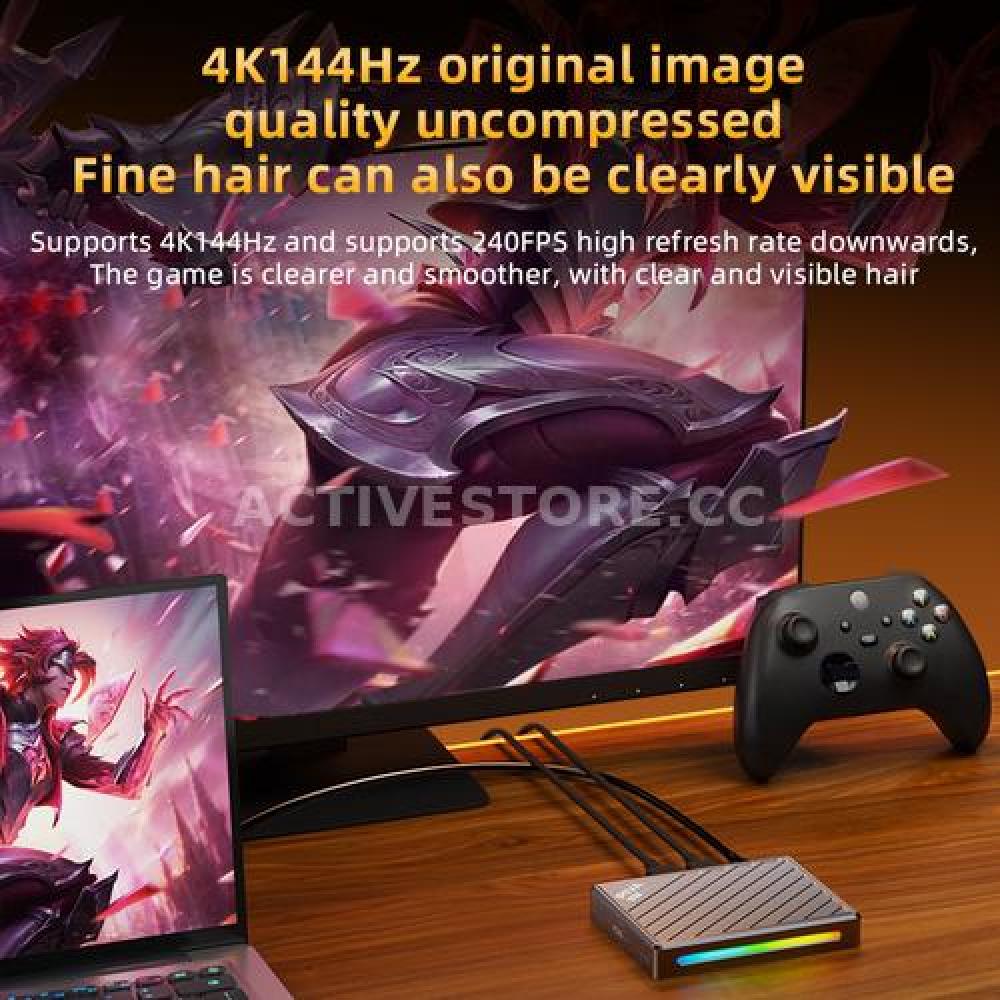 قطعة 5in1 لنقل الصوت والصورة للبث المباشر 4k144Hz واضاءة ملونة | PIVA