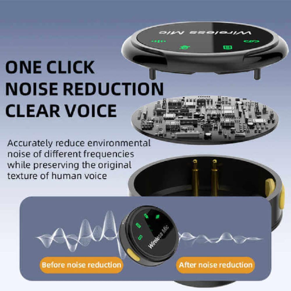 مايك لاسلكي PIVA مغناطيسي مع تقنية عزل الضوضاء وبطارية 24 ساعة