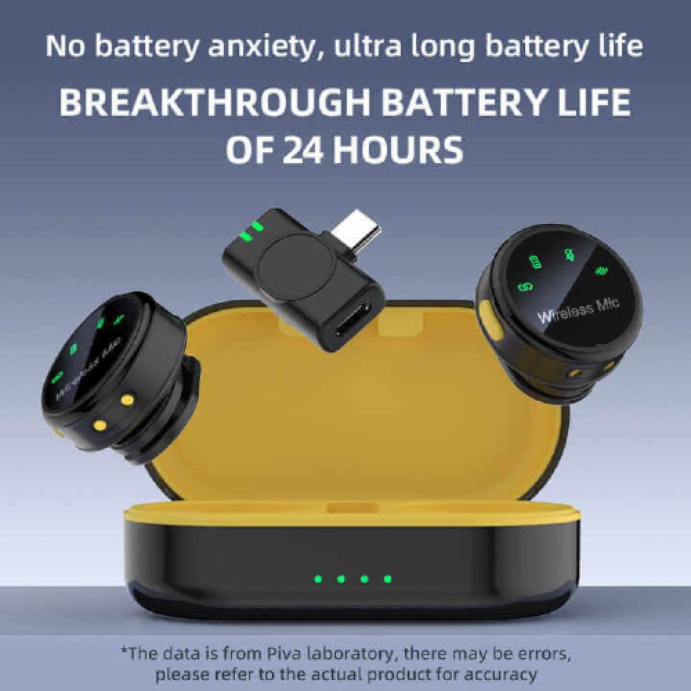 مايك لاسلكي PIVA مغناطيسي مع تقنية عزل الضوضاء وبطارية 24 ساعة