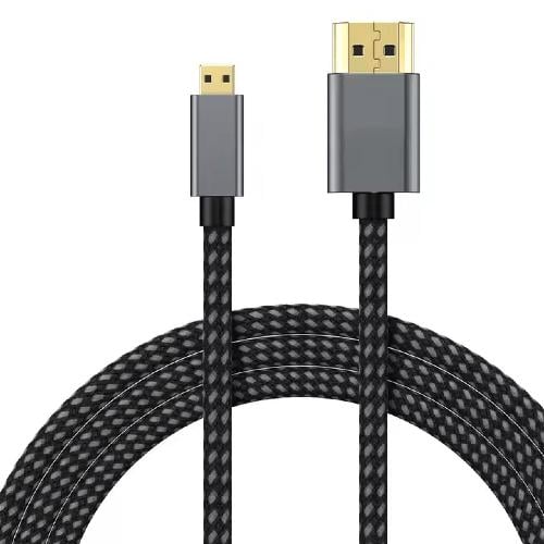 كيبل من مايكرو HDMI للكاميرا الى HDMI يدعم 4K قماش...