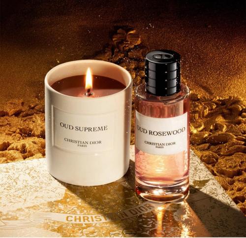 مجموعة عطور ذات إصدار محدود: Oud Rosewood Eau de Parfum وشمعة Oud Suprême المعطّرة.