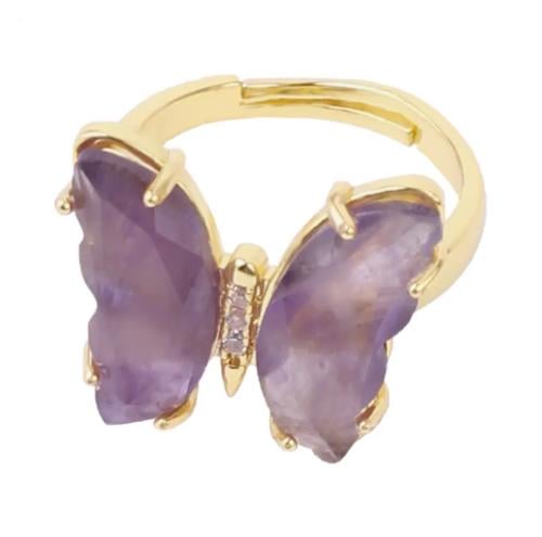 خاتم فراشه ذهبي جشمت ( Amethyst )