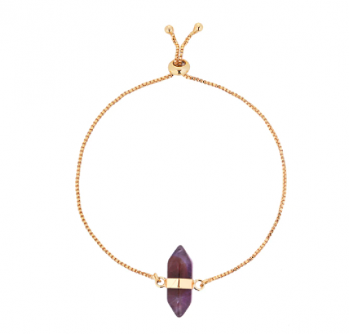 اسورة فضية مع حجر جشمت ( Amethyst )