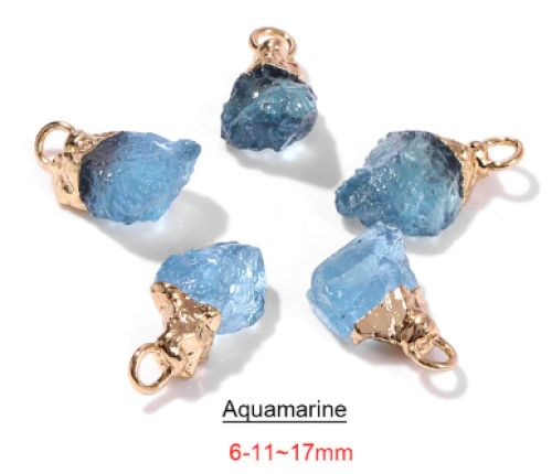 قلادة حجر اكوامارين خام ( Aquamarine )