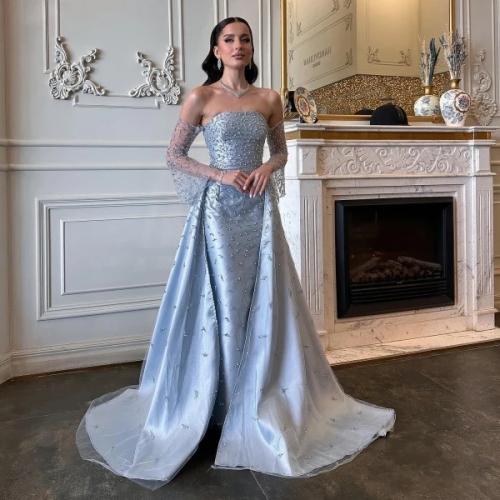 فستان سهرة baby blue size 4