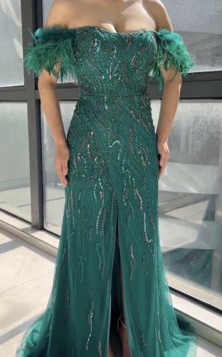evening dress green
