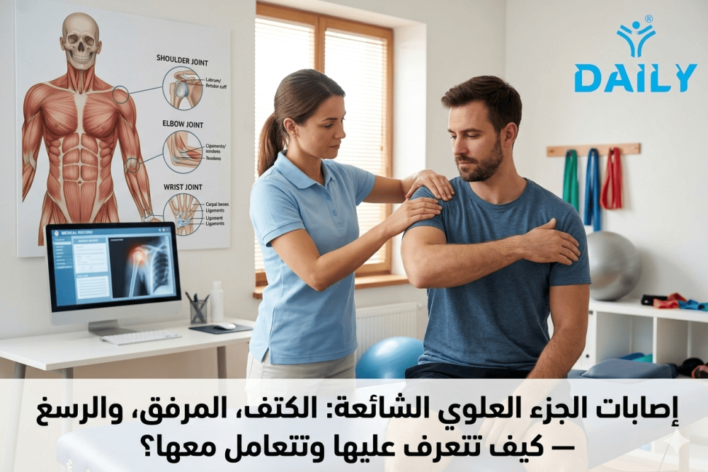إصابات الجزء العلوي الشائعة: الكتف، المرفق، والرسغ — كيف تتعرف عليها وتتعامل معها؟