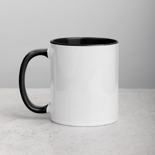 كوب Mug طباعة حسب الطلب ملون من الداخل وعلى اليد