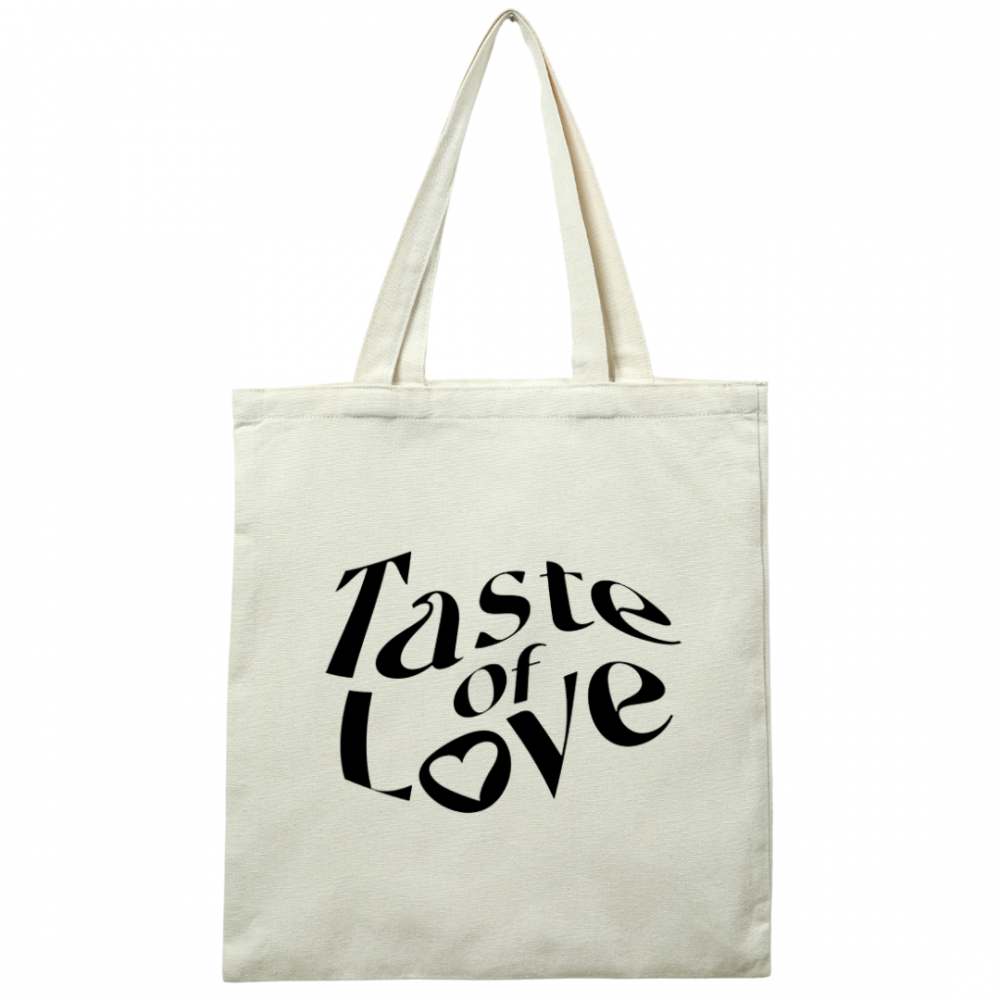 شنطة قماشية Tote bag بطباعة توايس twice وعبارة Taste of love