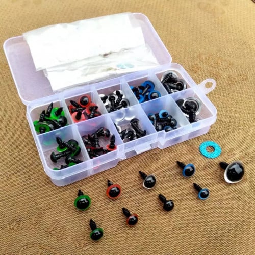 علبة عيون الدمى الملونة  ( 88 حبة )