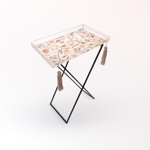 حامل+ صينيه - روز الارتفاع 80 مقاس الصينيه 60*36