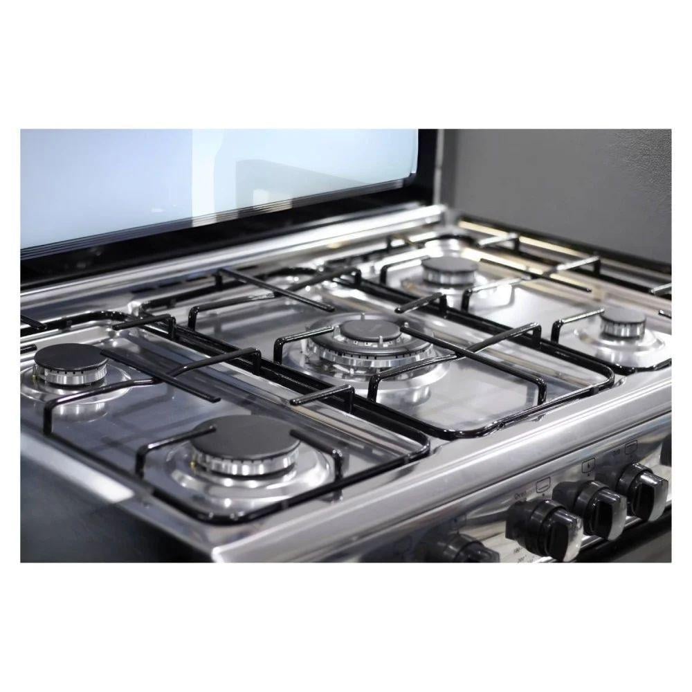 تكنو جاز فرن غاز مقاس 60×90 سم , عدد 5 شعلات نحاس , أمان كامل, إشعال ذاتي  شواية ومروحة