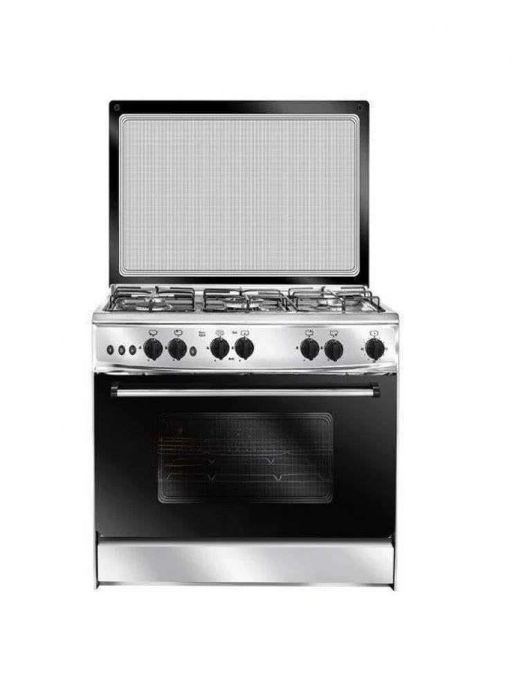 تكنو جاز فرن غاز مقاس 60×90 سم , عدد 5 شعلات نحاس , أمان كامل, إشعال ذاتي  شواية ومروحة